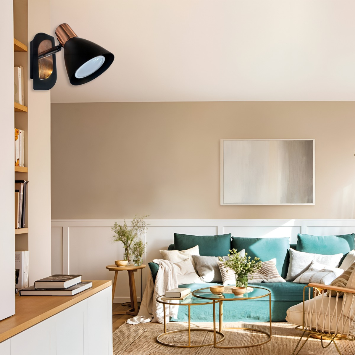 LÁMPARA PARED NÓRDICA E26 COBRE EDISON HIERRO JHN NEGRO - 6