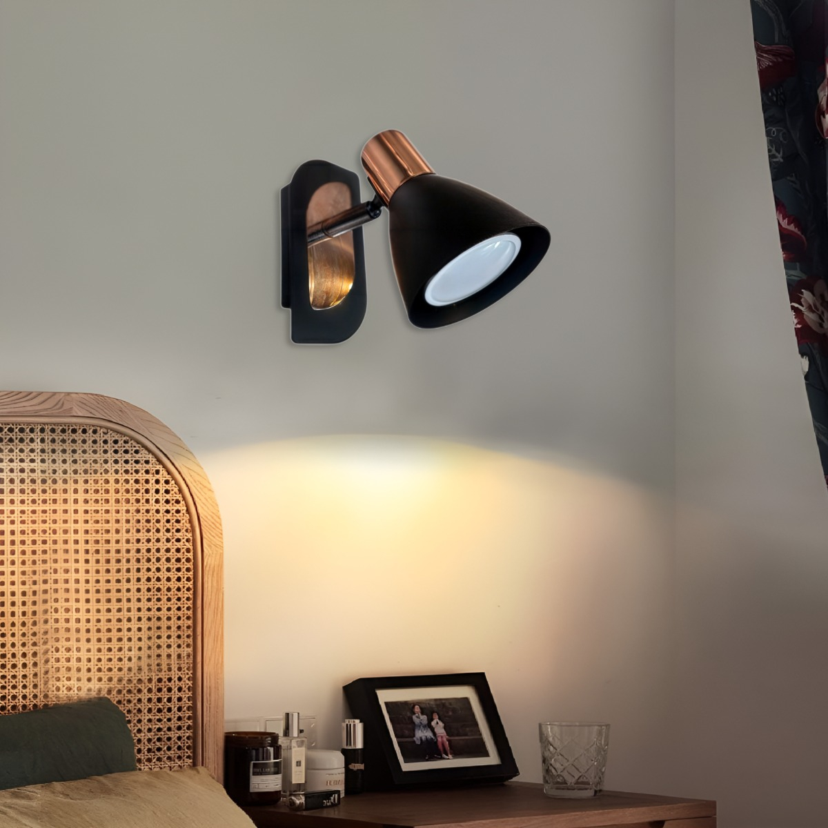 LÁMPARA PARED NÓRDICA E26 COBRE EDISON HIERRO JHN NEGRO - 8