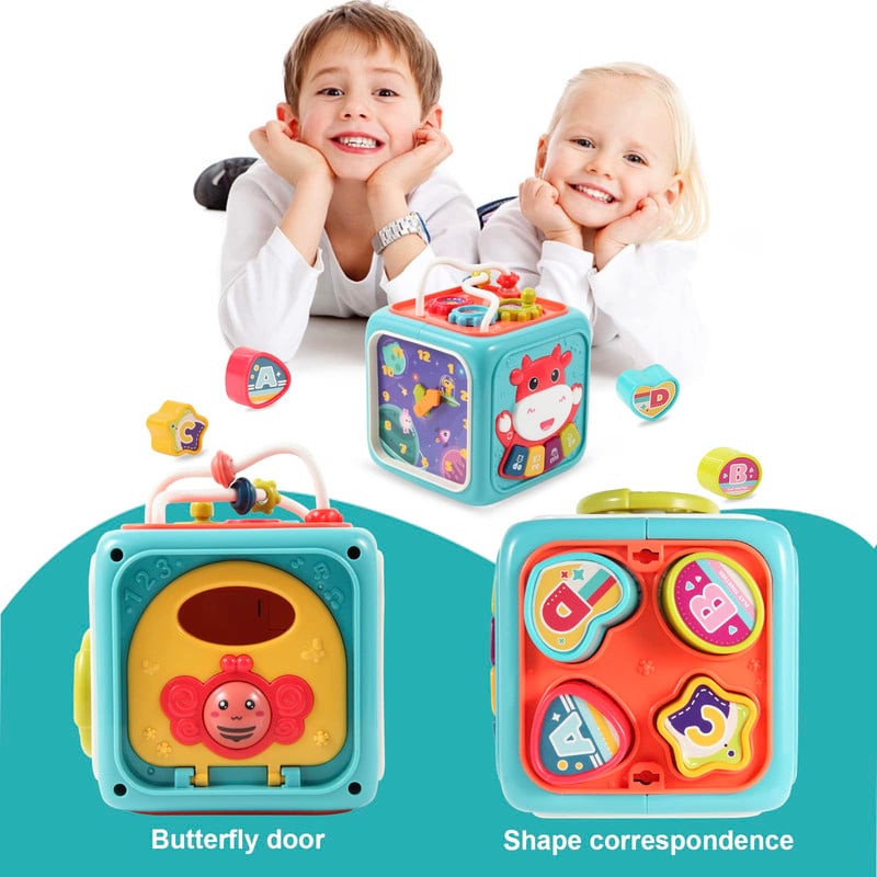 CUBO ESTIMULACIÓN A95X JUGUETE MUSICAL EDUCATIVO NIÑOS BEBÉS LAU MULTICOLOR - 1