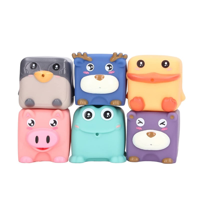 BLOQUES A95X JUGUETE 6 PIEZAS APILABLE DIVERTIDO SILICONA NIÑOS LAU - 1