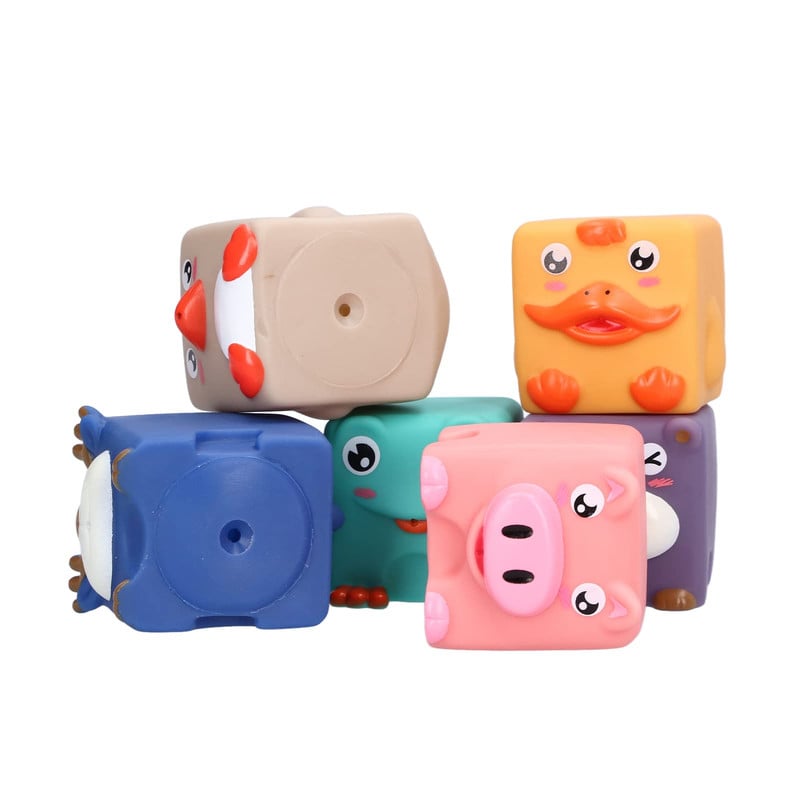 BLOQUES A95X JUGUETE 6 PIEZAS APILABLE DIVERTIDO SILICONA NIÑOS LAU - 2