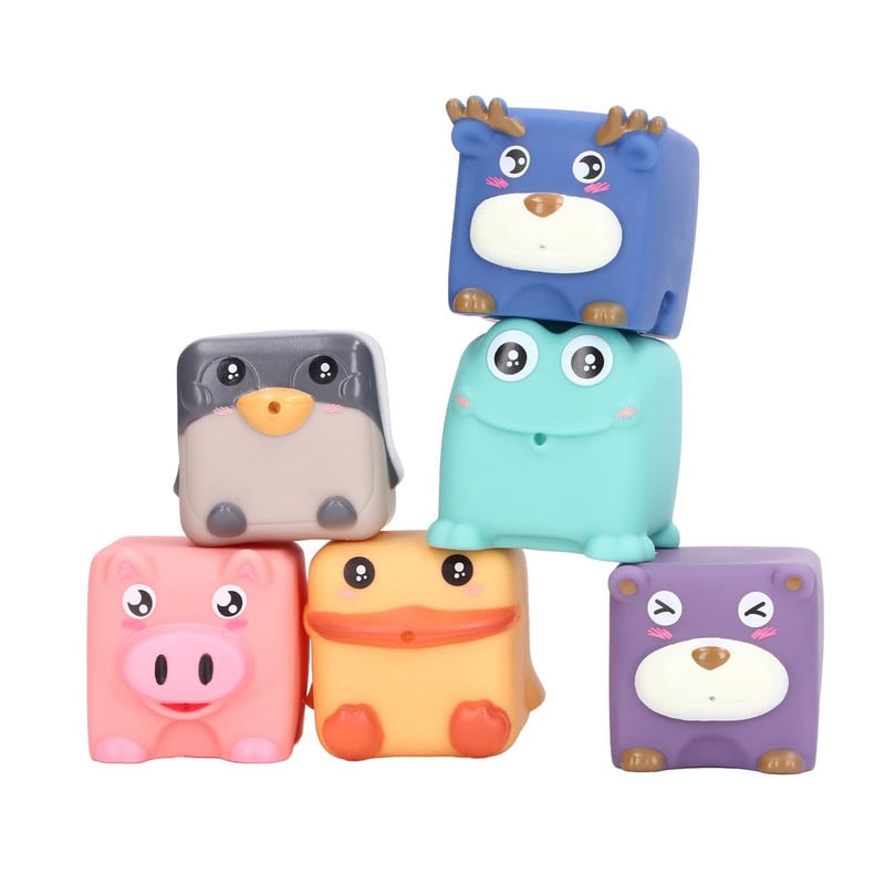 BLOQUES A95X JUGUETE 6 PIEZAS APILABLE DIVERTIDO SILICONA NIÑOS LAU - 5