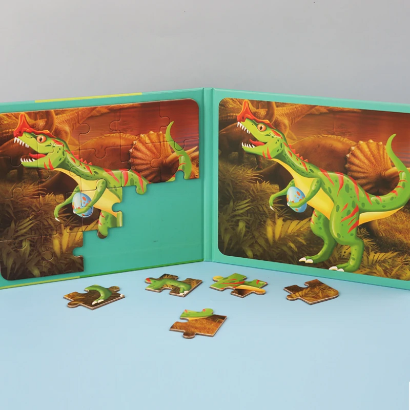 SET 3 JUGUETE PUZZLE ROMPECABEZA A95X MULTICOLOR DINOSURIO IMAN NIÑOS LAU - 1