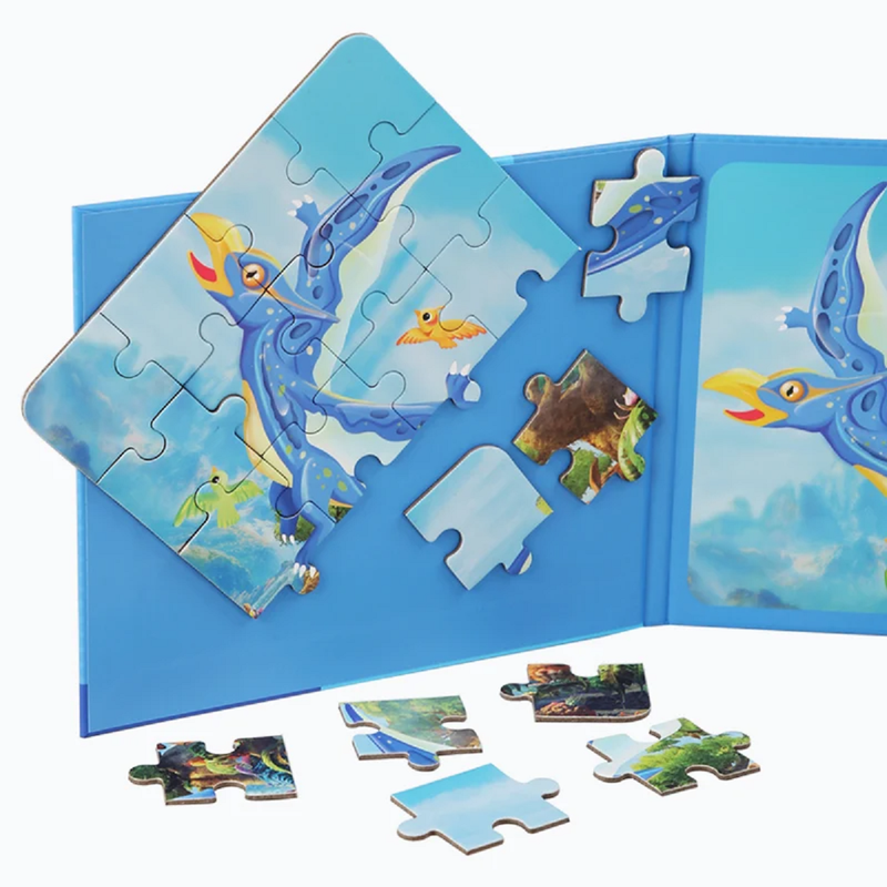 SET 3 JUGUETE PUZZLE ROMPECABEZA A95X MULTICOLOR DINOSURIO IMAN NIÑOS LAU - 3