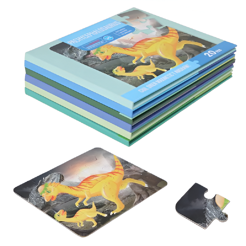 SET 3 JUGUETE PUZZLE ROMPECABEZA A95X MULTICOLOR DINOSURIO IMAN NIÑOS LAU - 6