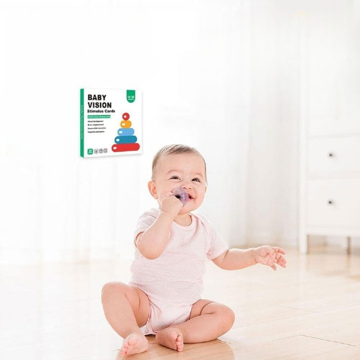 SET DE 6 TARJETAS ESTIMULACIÓN VISUAL BEBÉ 18-36 MESES JHN - 10