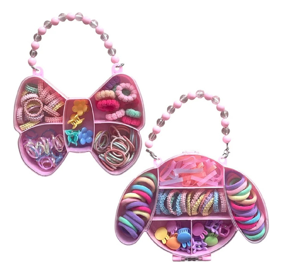 SET MULTICOLOR DE 3 PACK LAZOS COLETEROS NIÑA ELÁSTICOS CABELLO JHN - 10