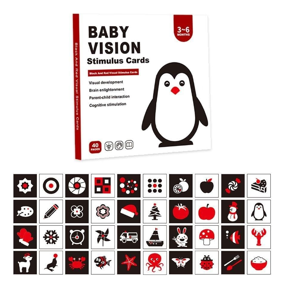 SET DE 6 TARJETAS ESTIMULACIÓN VISUAL BEBÉS 3-6 MESES JHN - 1