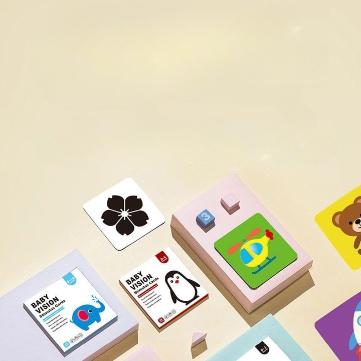 SET DE 6 TARJETAS ESTIMULACIÓN VISUAL BEBÉS 3-6 MESES JHN - 7