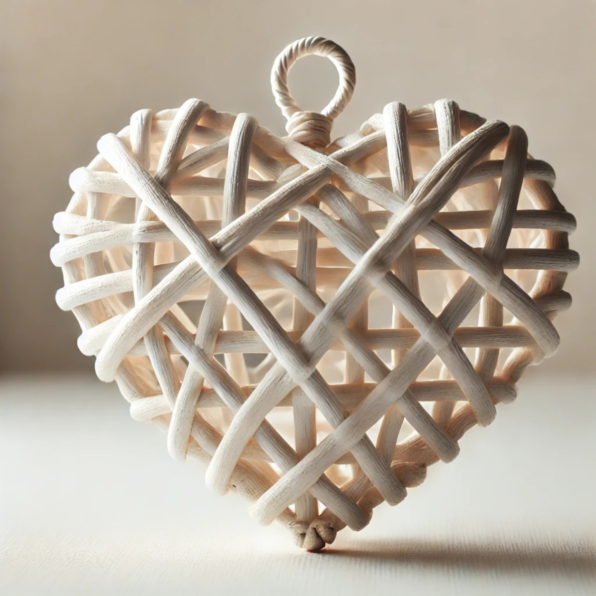 CORAZÓN DECORATIVO MIMBRE PARED COLGANTE 40CM JHN - 6