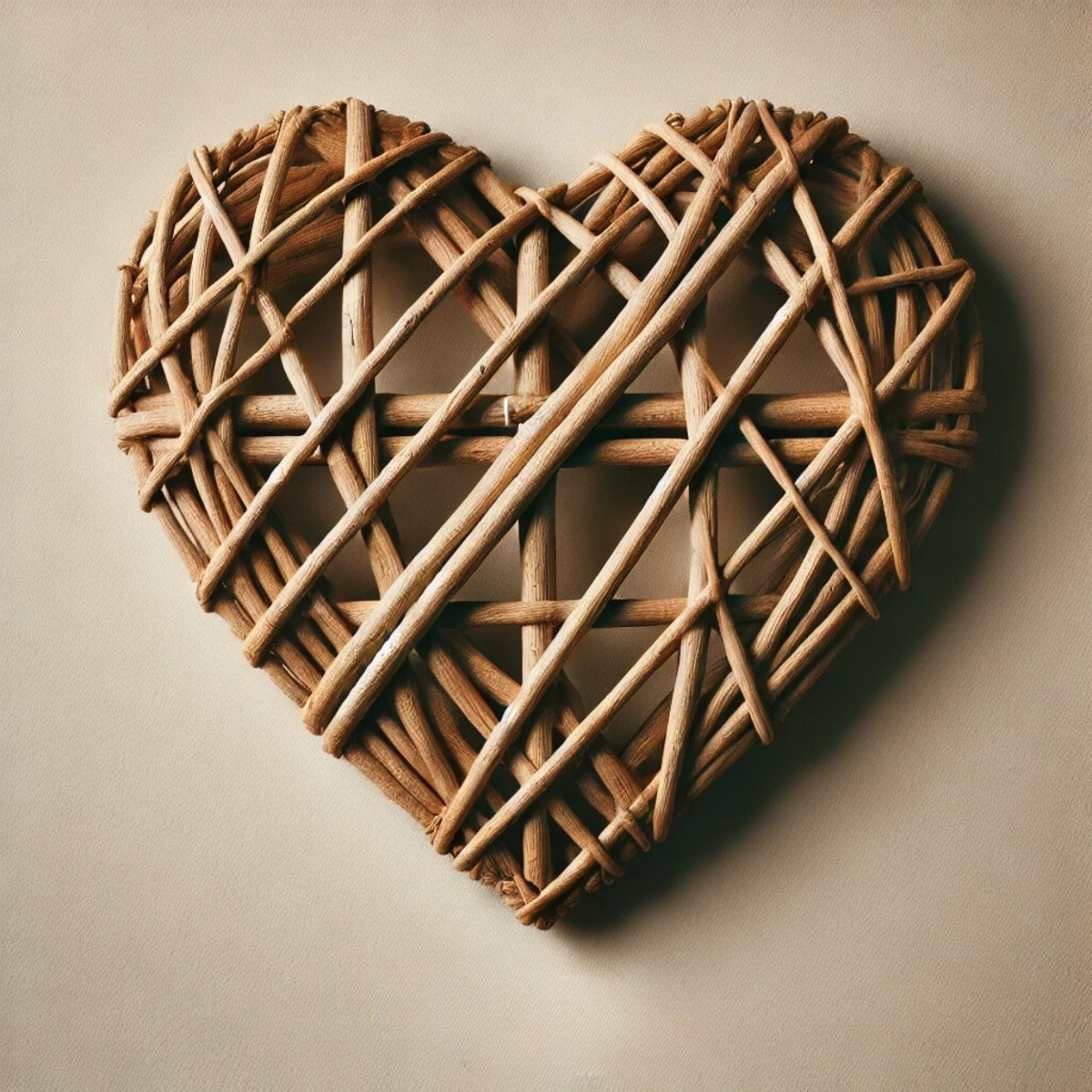 CORAZÓN DECORATIVO MIMBRE PARED COLGANTE 40CM JHN - 10
