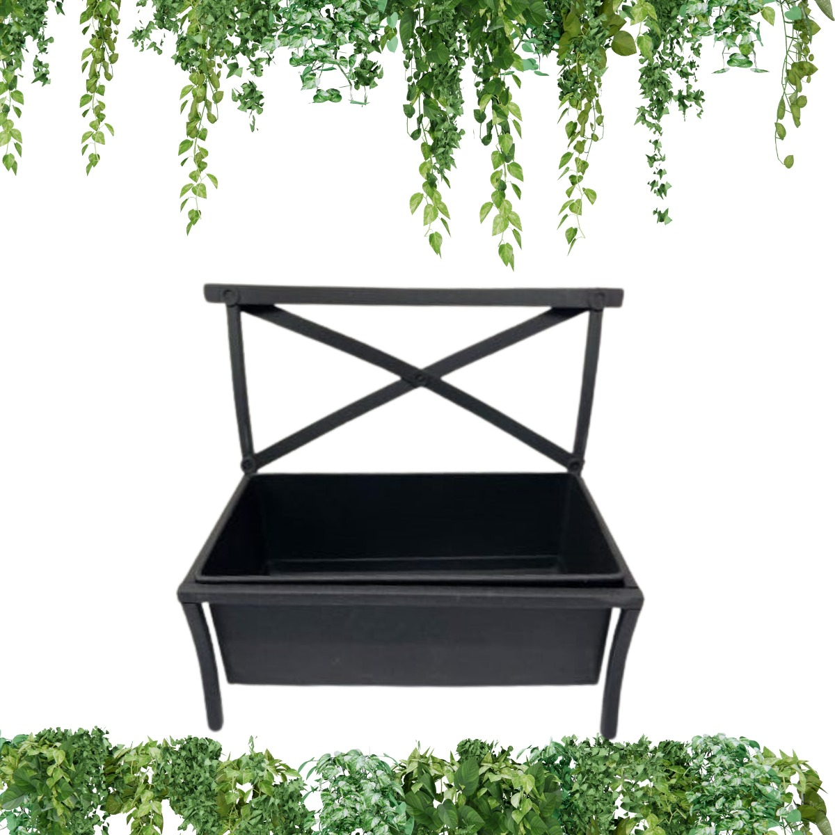 REPISA METAL JARDINERA DECORATIVA PLANTAS VERSÁTIL JHN NEGRO - 5