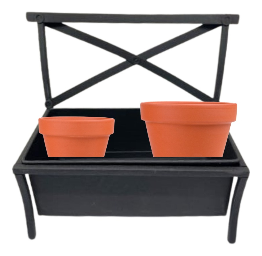 REPISA METAL JARDINERA DECORATIVA PLANTAS VERSÁTIL JHN NEGRO - 9