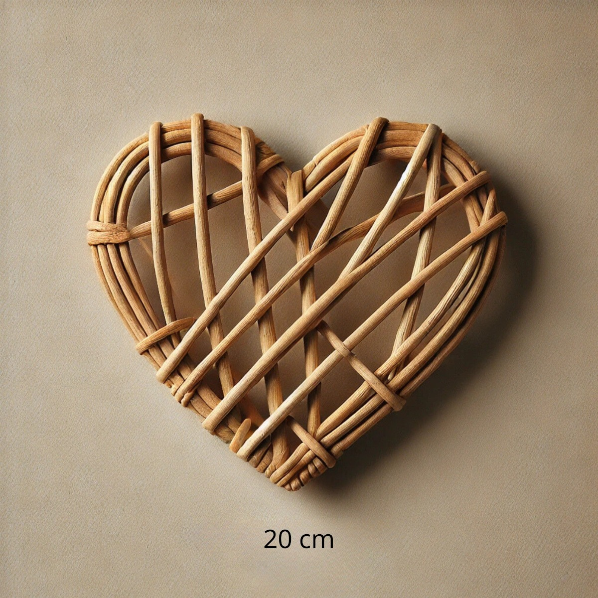 SET DE 5 CORAZÓN DECORATIVO MIMBRE PARED COLGANTE 20CM JHN - 2