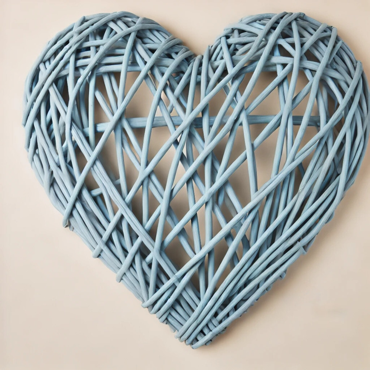 SET DE 5 CORAZÓN DECORATIVO MIMBRE PARED COLGANTE 20CM JHN - 7