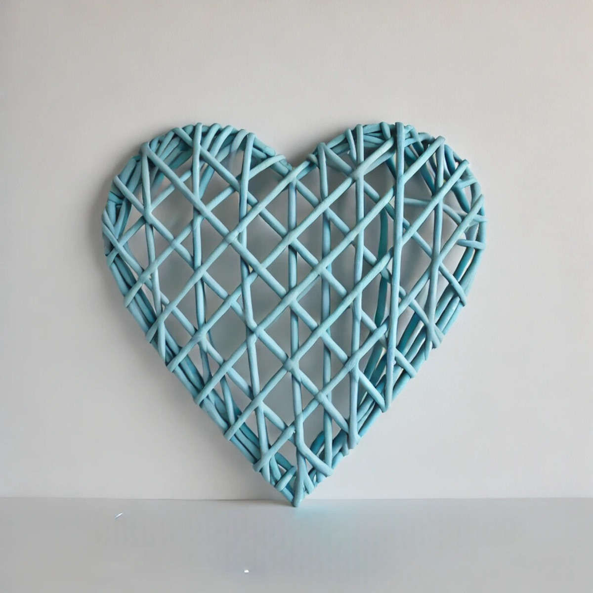 SET DE 5 CORAZÓN DECORATIVO MIMBRE PARED COLGANTE 20CM JHN - 8