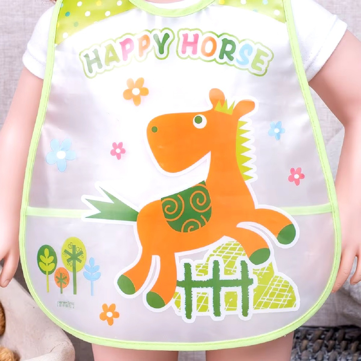 SET 8 BABERO IMPERMEABLES BEBÉS AJUSTABLE UNISEX JHN MULTICOLOR - 6