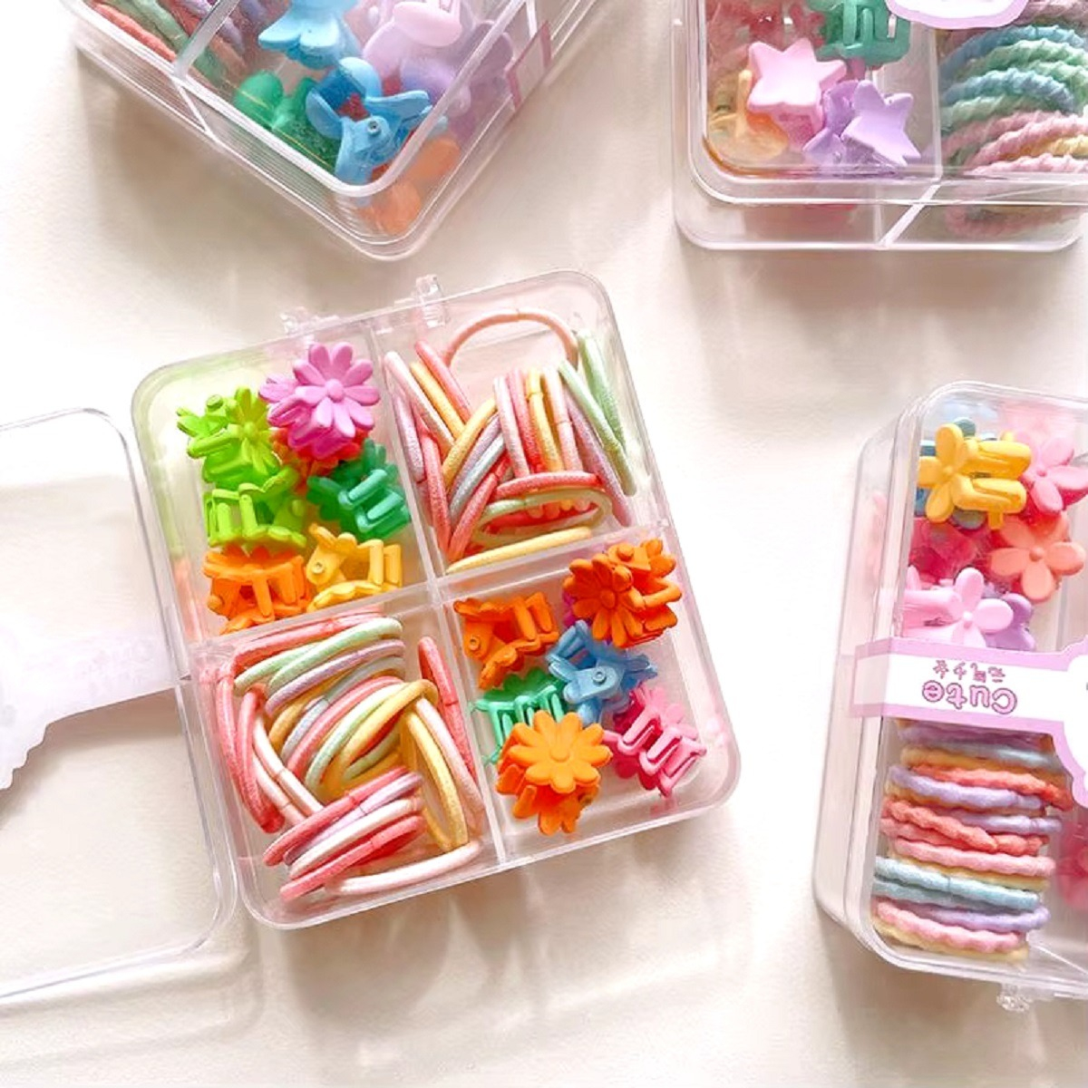 SET MULTICOLOR DE 5 PACK GOMAS PINZAS ELÁSTICAS NIÑAS COLETEROS JHN - 9