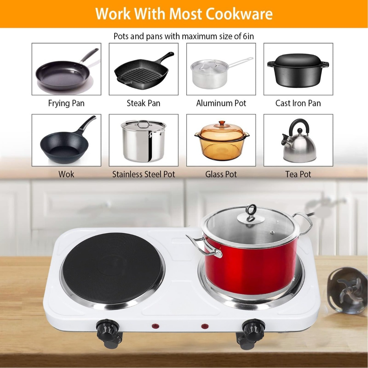 COCINA ENCIMERA PORTATIL VERSATIL COMODA COMPACTA COCINA LAU - 7