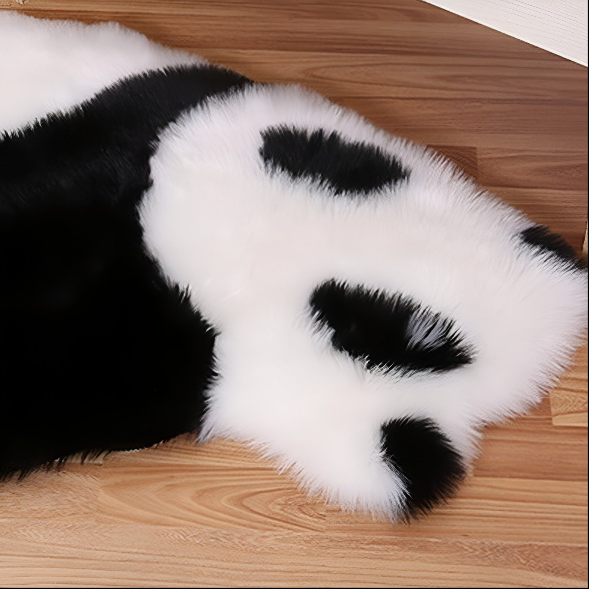 ALFOMBRA CONTEMPORÁNEA MODERNA PANDA ANTIDESLIZANTE BLANCO NEGRO JHN 60 X 90 CM - 6