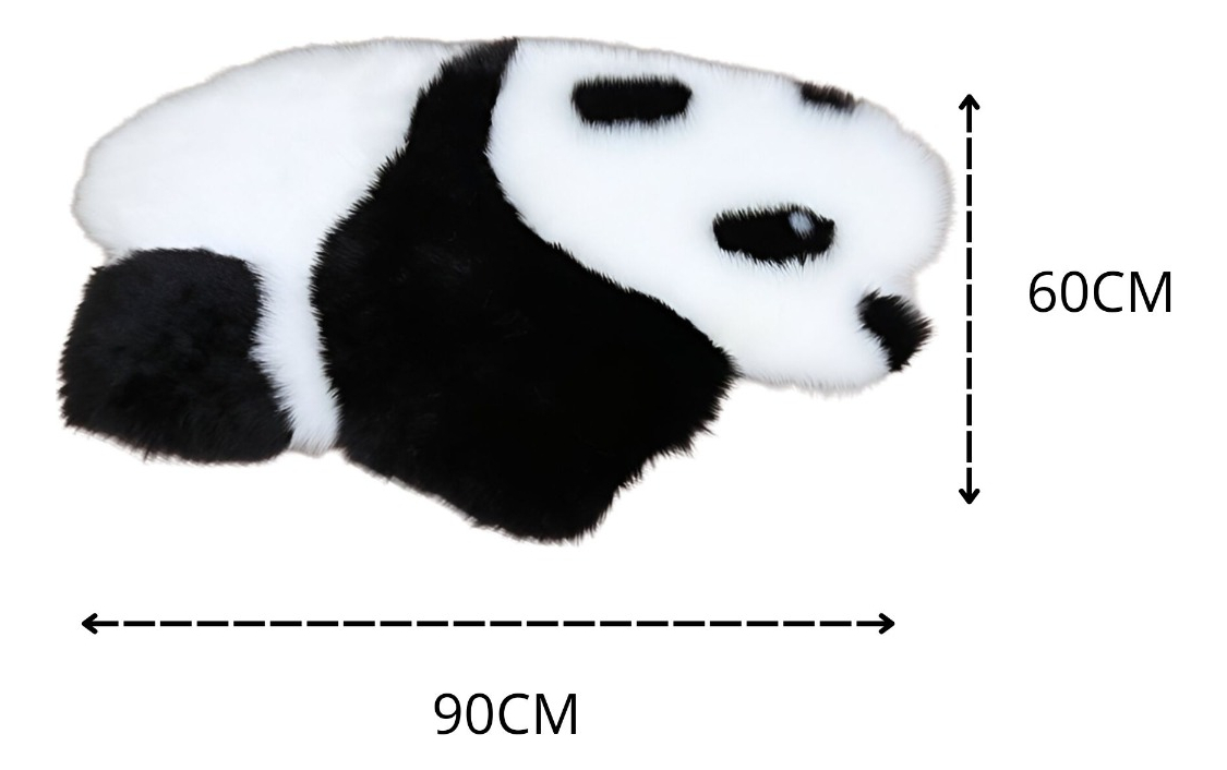 ALFOMBRA CONTEMPORÁNEA MODERNA PANDA ANTIDESLIZANTE BLANCO NEGRO JHN 60 X 90 CM - 9