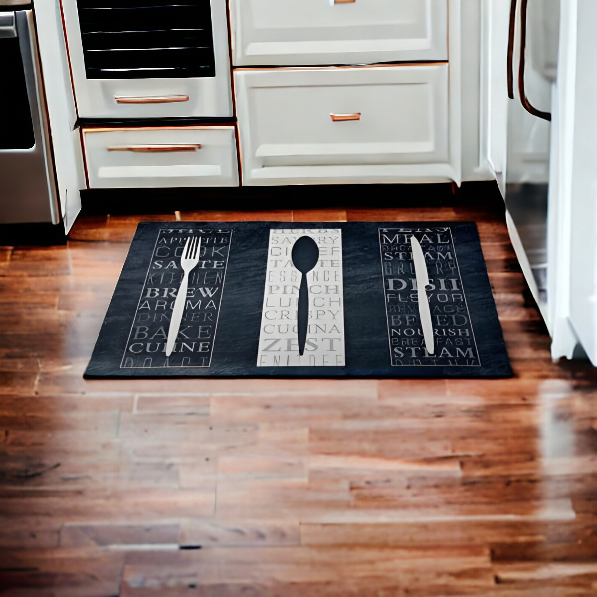 ALFOMBRA CONTEMPORÁNEA MODERNA COCINA 2 PIEZAS ANTIDESLIZANTE PVC ESTAMPADO JHN 60 X 40 CM - 7
