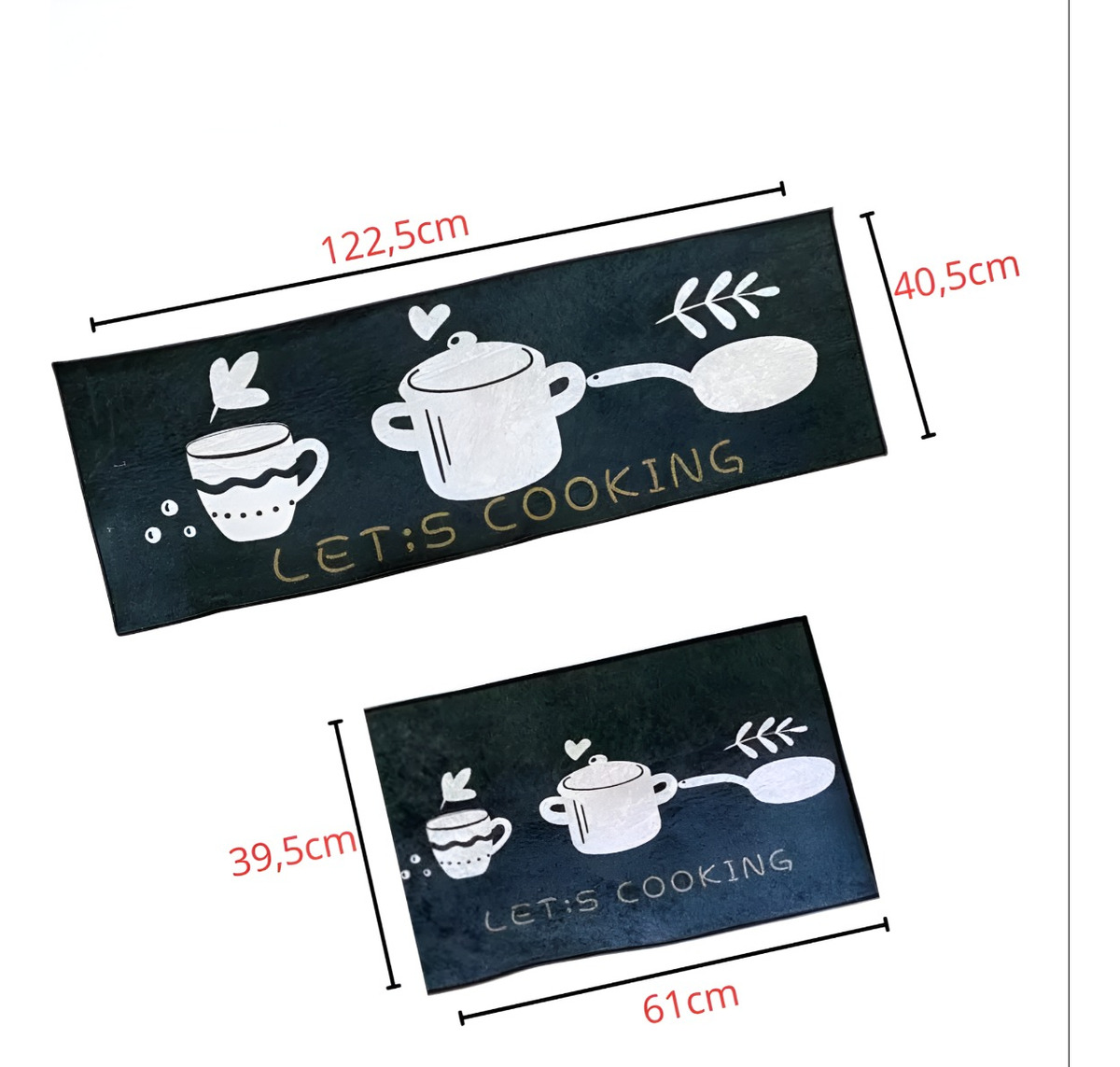 ALFOMBRA CONTEMPORÁNEA MODERNA COCINA ANTIDESLIZANTE 2 PIEZAS DECORATIVA PISO JHN 60 X 40 CM - 2