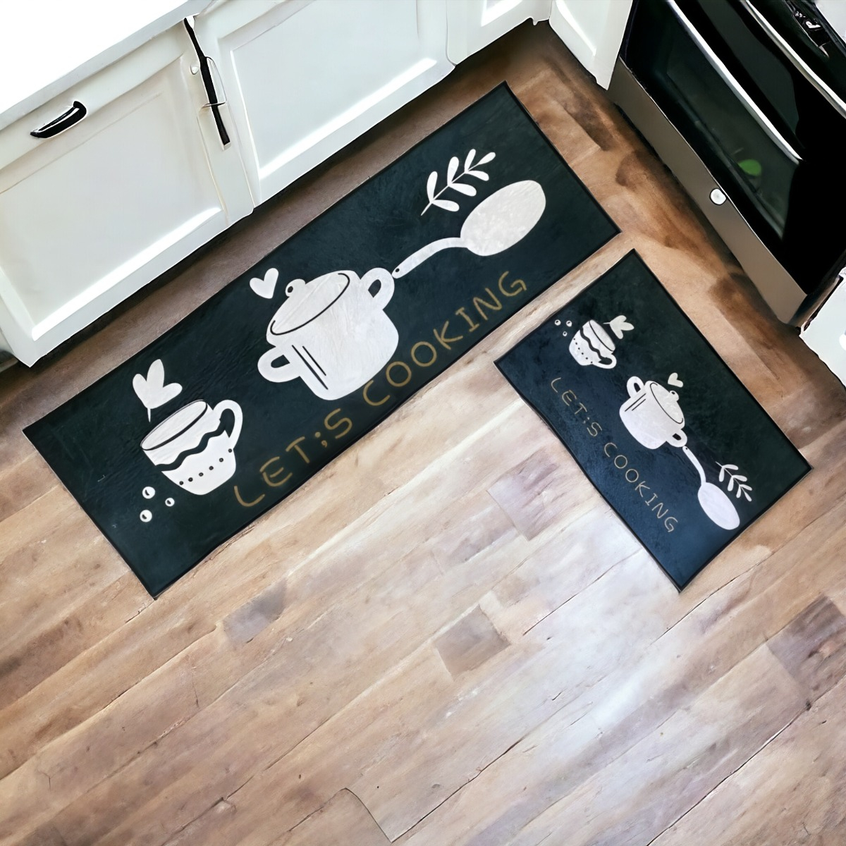 ALFOMBRA CONTEMPORÁNEA MODERNA COCINA ANTIDESLIZANTE 2 PIEZAS DECORATIVA PISO JHN 60 X 40 CM - 4