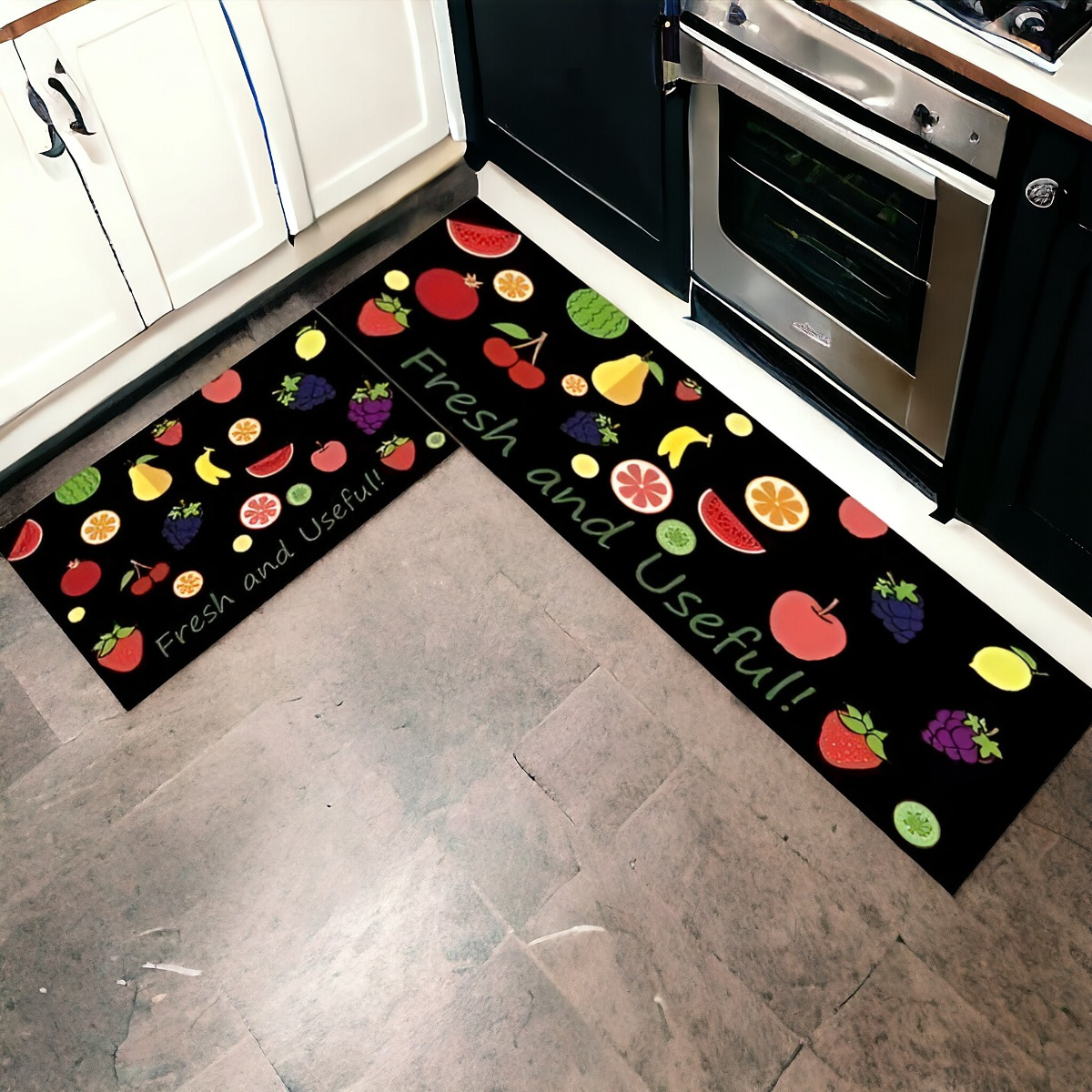 ALFOMBRA CONTEMPORÁNEA MODERNA COCINA PISO ENTRADA ANTIDESLIZANTE 2 PIEZAS JHN 60 X 40 CM - 6