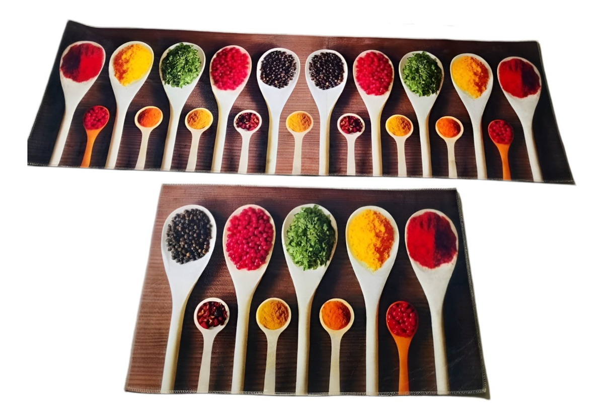ALFOMBRA CONTEMPORÁNEA MODERNA COCINA 2 PIEZAS DECORATIVA ANTIDESLIZANTE JHN 60 X 40 CM - 3