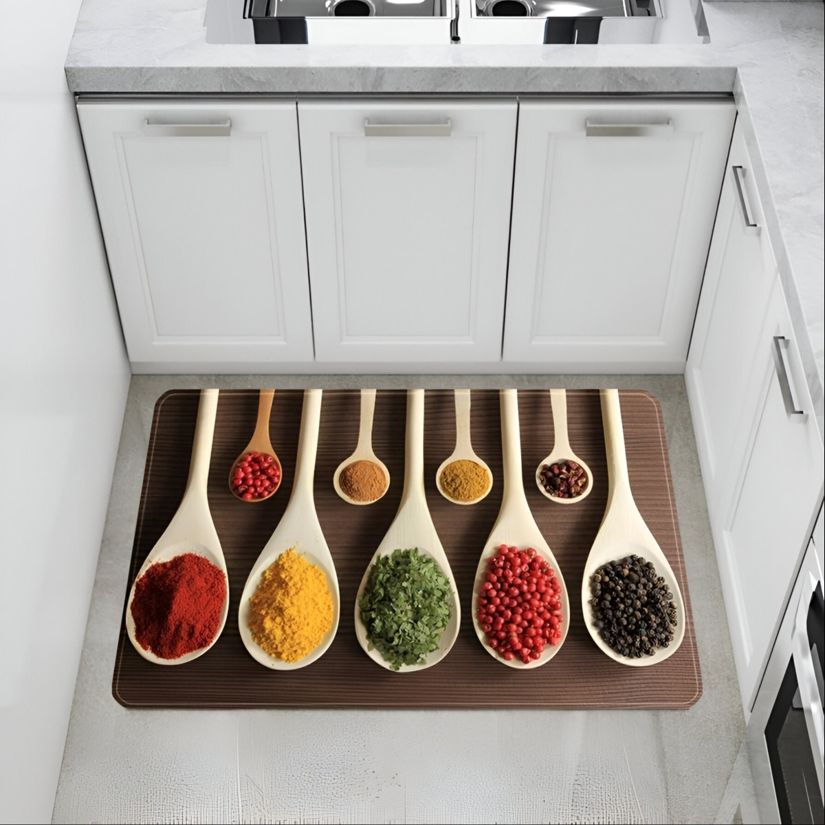 ALFOMBRA CONTEMPORÁNEA MODERNA COCINA 2 PIEZAS DECORATIVA ANTIDESLIZANTE JHN 60 X 40 CM - 6