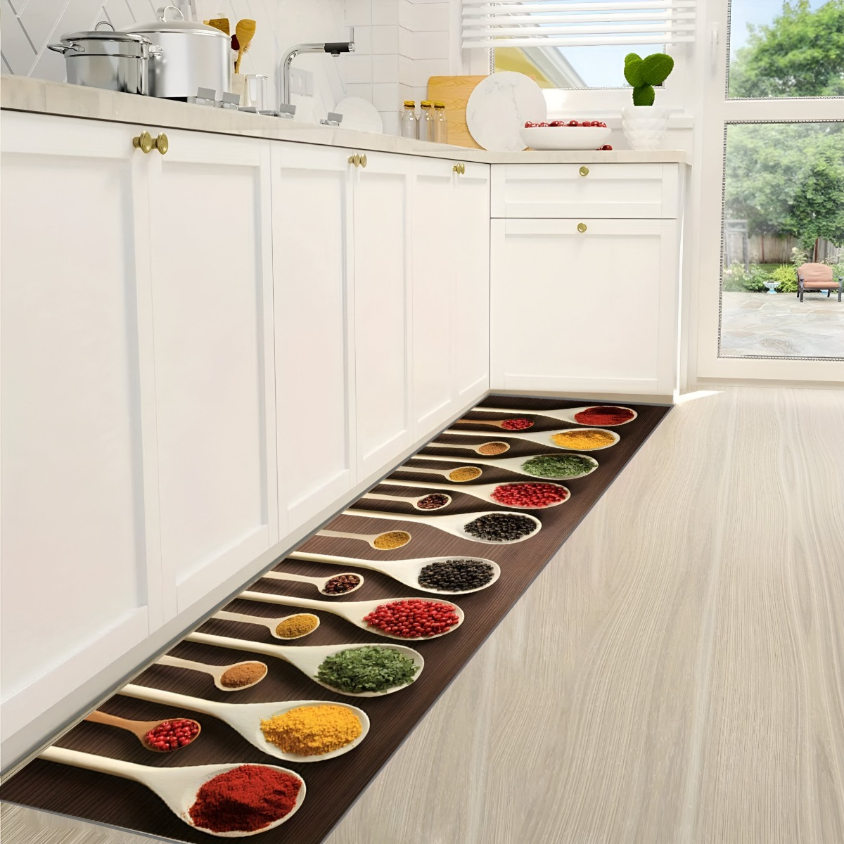 ALFOMBRA CONTEMPORÁNEA MODERNA COCINA 2 PIEZAS DECORATIVA ANTIDESLIZANTE JHN 60 X 40 CM - 8