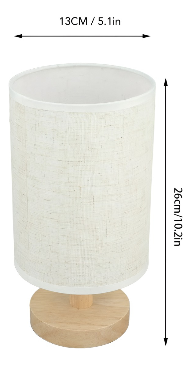 LÁMPARA MESA MINIMALISTA DECORATIVA MADERA REDONDA BEIGE JHN - 2