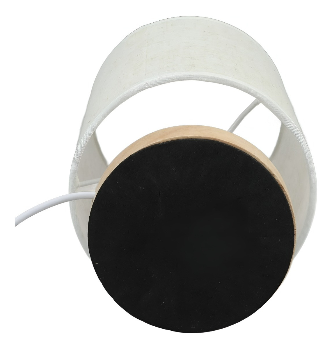 LÁMPARA MESA MINIMALISTA DECORATIVA MADERA REDONDA BEIGE JHN - 3