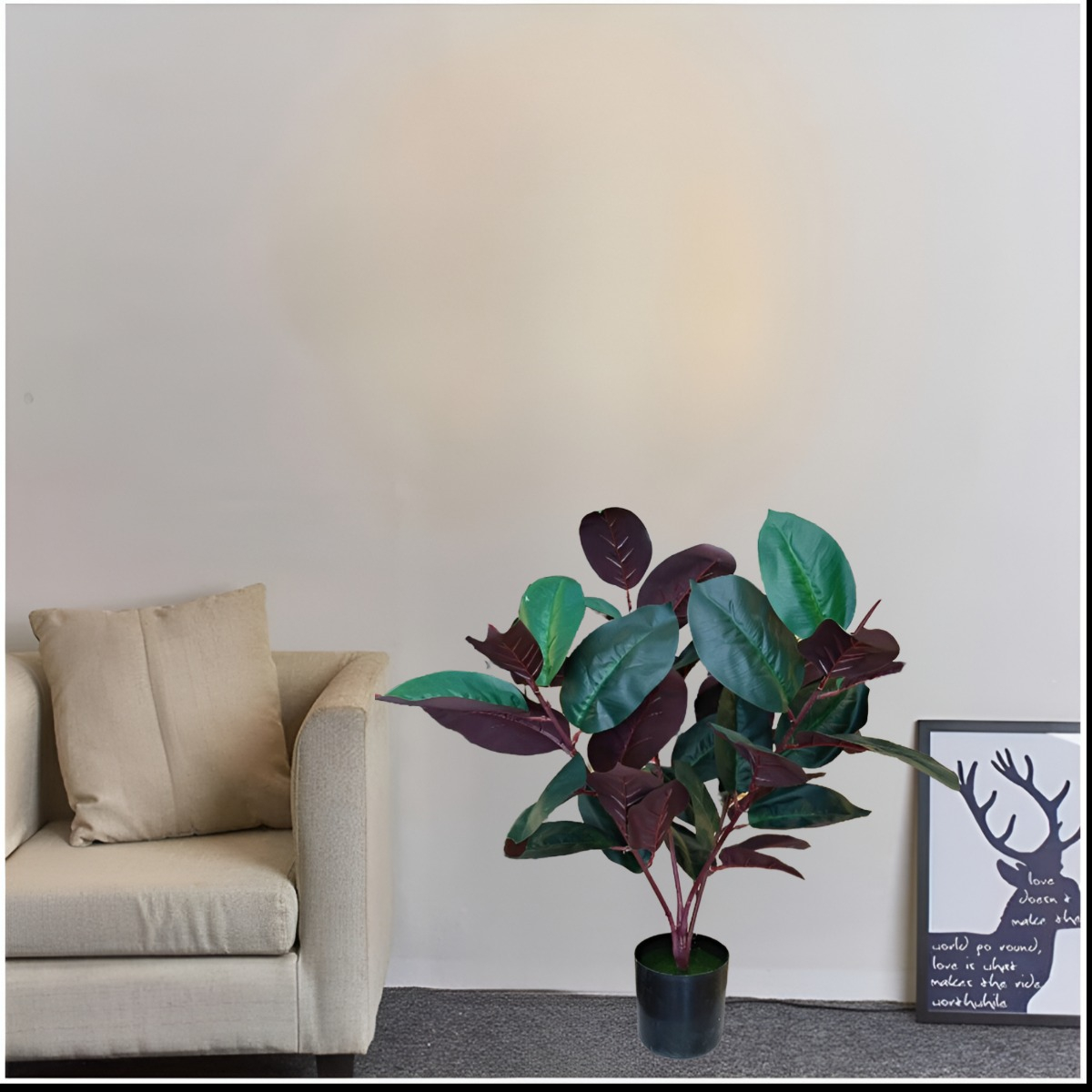 PLANTA ARTIFICIAL INTERIOR FICUS 75CM DECORATIVA JHN - 4