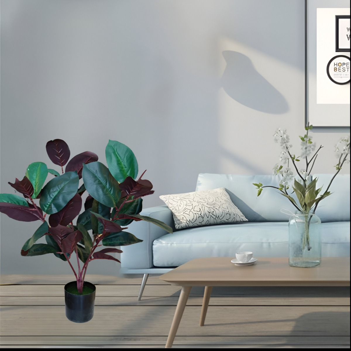 PLANTA ARTIFICIAL INTERIOR FICUS 75CM DECORATIVA JHN - 7