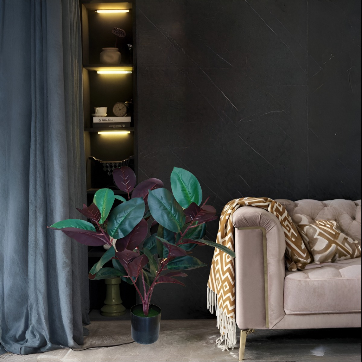 PLANTA ARTIFICIAL INTERIOR FICUS 75CM DECORATIVA JHN - 8