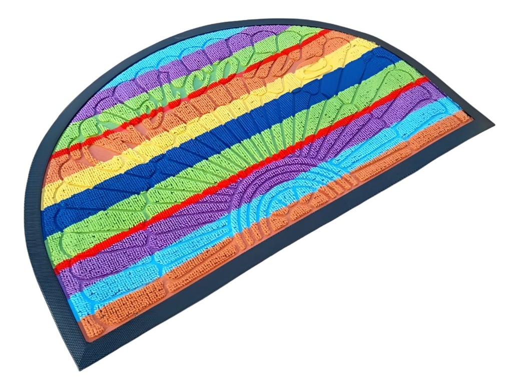 SET DE 4 ALFOMBRA ARCOIRIS HOGAR ENTRADA ANTIDESLIZANTE JHN - 3