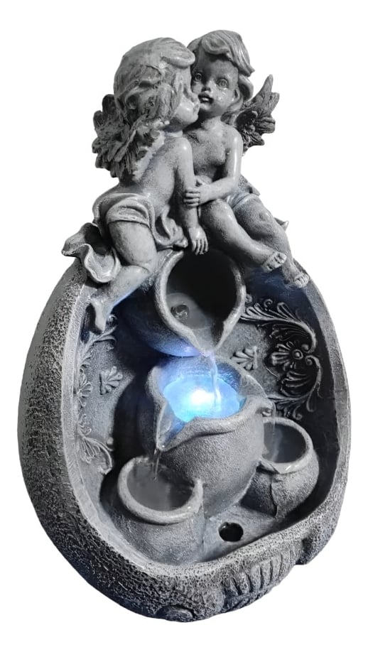 FUENTE AGUA ANGELES CON LUZ LED DECORATIVA JHN - 3
