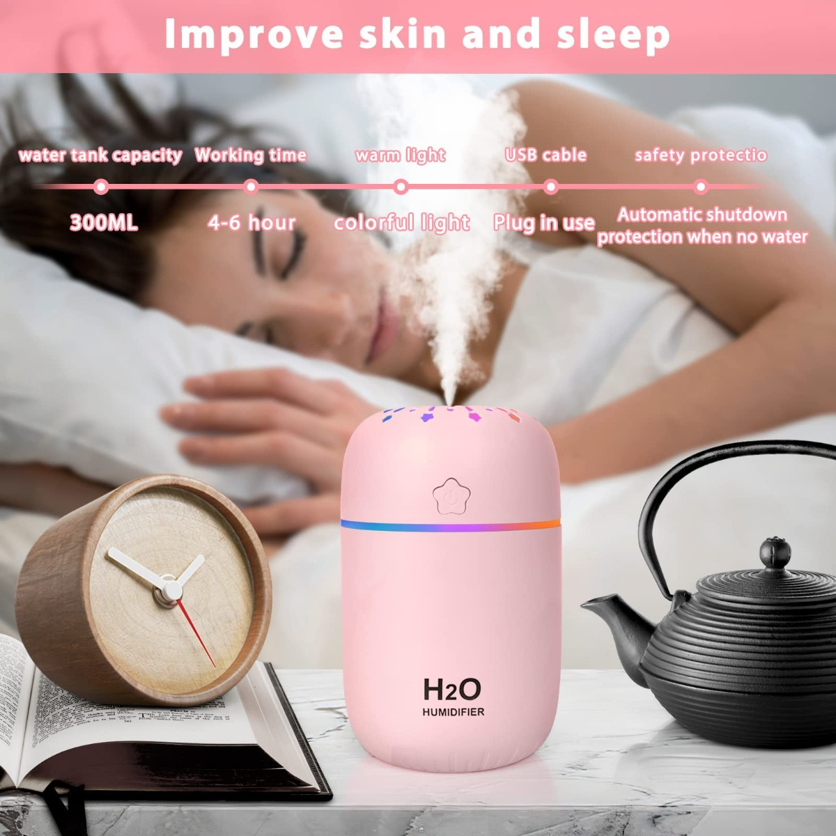 SET 2 HUMIDIFICADORES MINI AEROSOL PORTATIL RECARGABLE LAU - 10