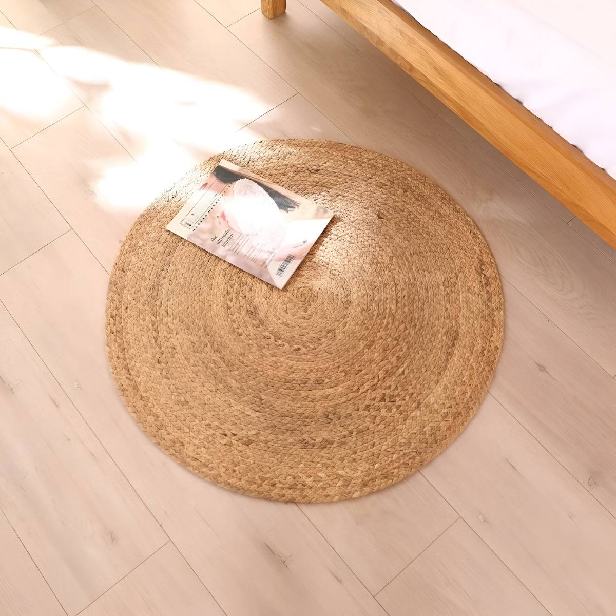 ALFOMBRA TRENZADA YUTE TEJIDA NATURAL BOHEMIO DECORATIVA JHN - 8