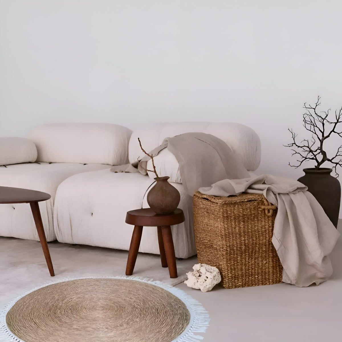 ALFOMBRA YUTE FIBRA NATURAL REDONDA DECORACIÓN 80CM JHN - 6