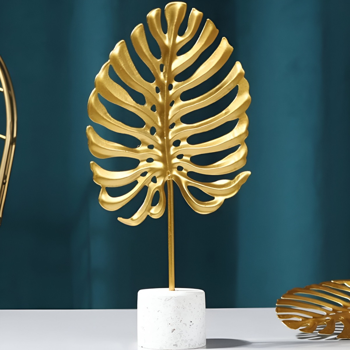 SET DE 2 FIGURA HOJA ESCULTURA DECORACIÓN MODERNA JHN - 4
