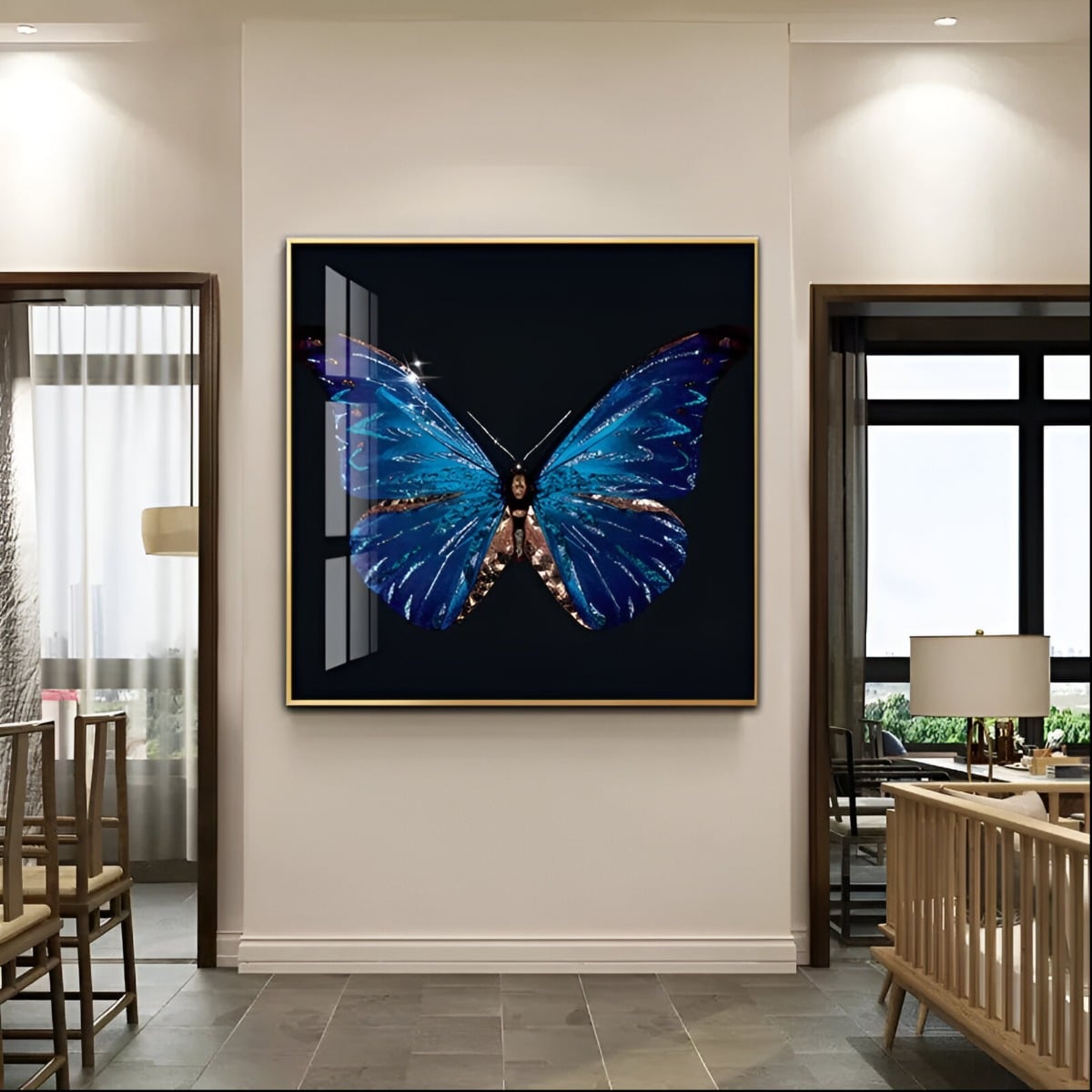 DECORACIÓN PARED ARTE PINTURA MARIPOSA ABSTRACTA MODERNO JHN - 4