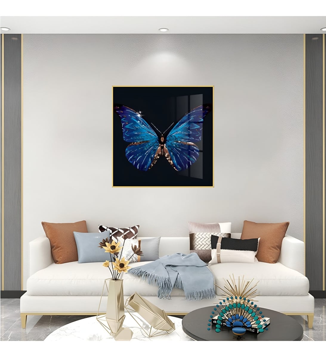 DECORACIÓN PARED ARTE PINTURA MARIPOSA ABSTRACTA MODERNO JHN - 8