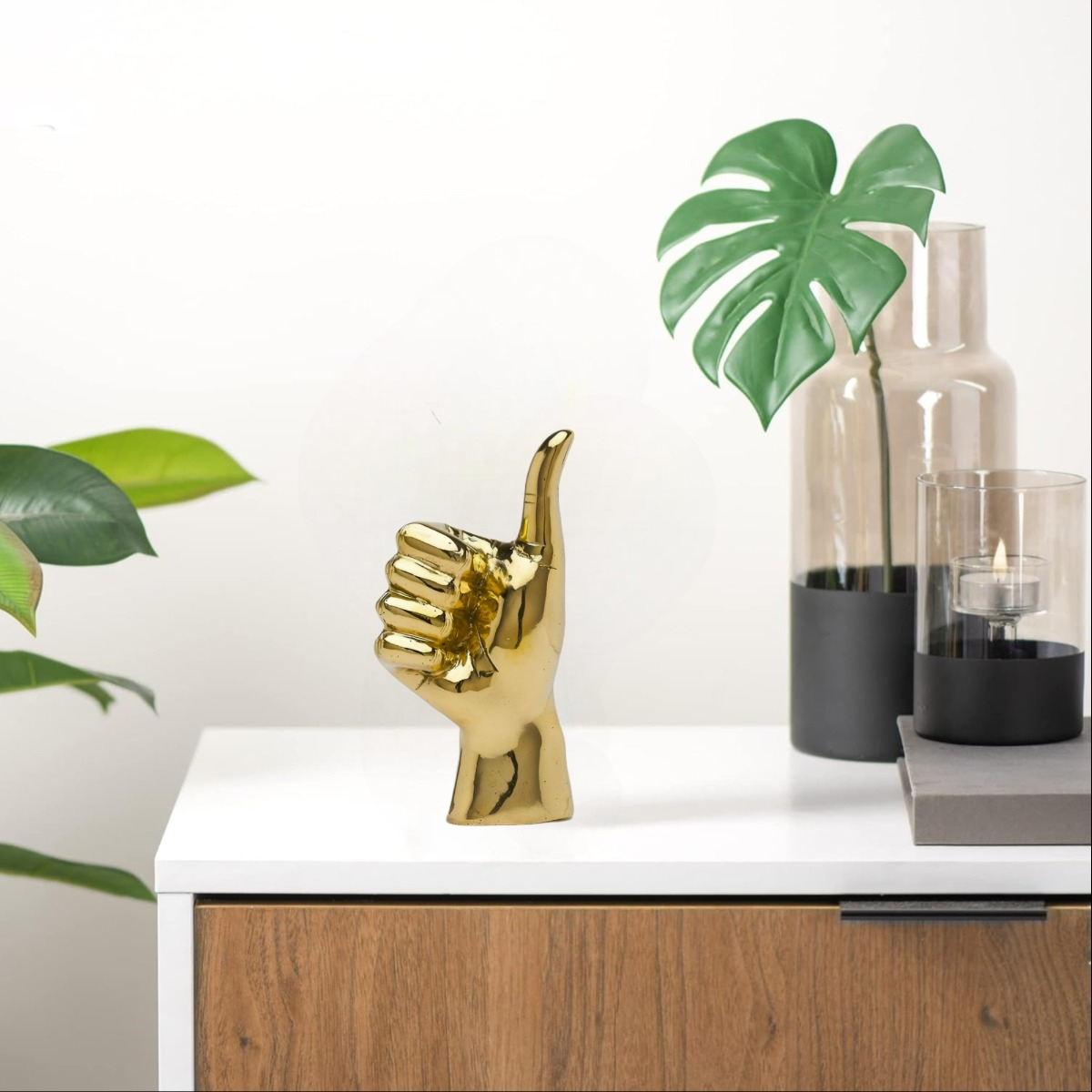 SET DE 3 FIGURA MANO DECORACIÓN DORADO SOPORTE JOYERÍA JHN - 2