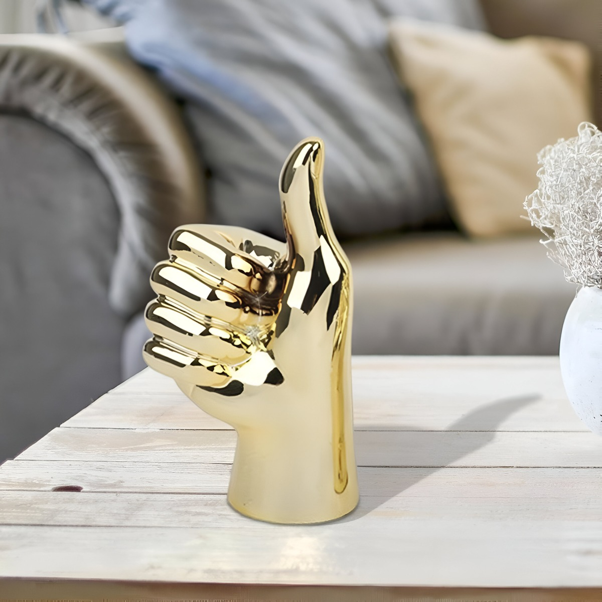 SET DE 3 FIGURA MANO DECORACIÓN DORADO SOPORTE JOYERÍA JHN - 4