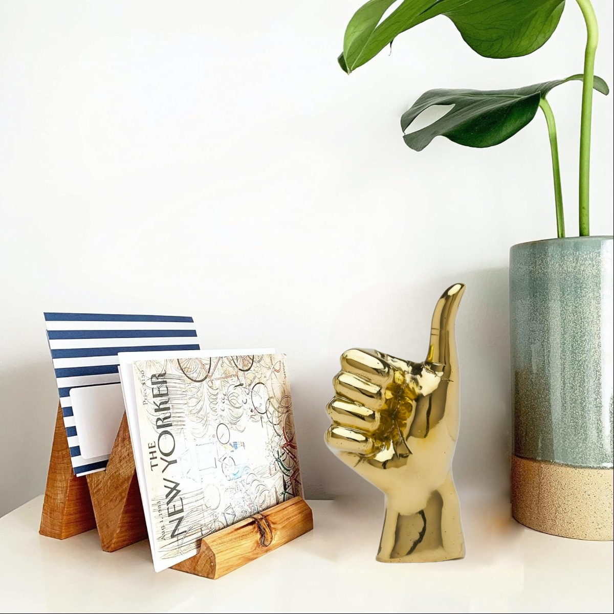 SET DE 3 FIGURA MANO DECORACIÓN DORADO SOPORTE JOYERÍA JHN - 9