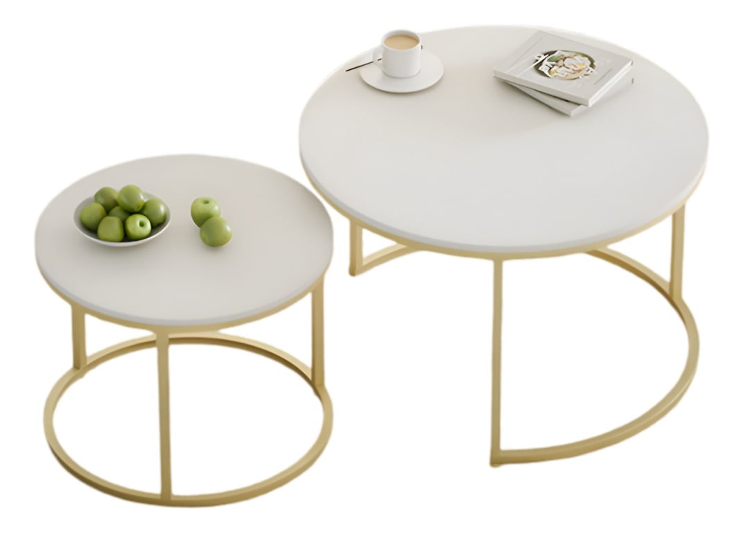 SET 2 PIEZAS MESA CENTRO AUXILIAR MODERNA MINIMALISTA JHN - 1