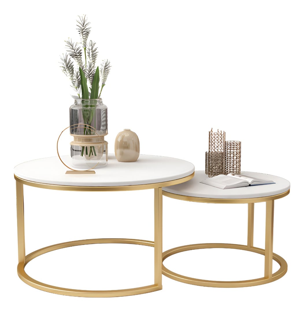 SET 2 PIEZAS MESA CENTRO AUXILIAR MODERNA MINIMALISTA JHN - 2